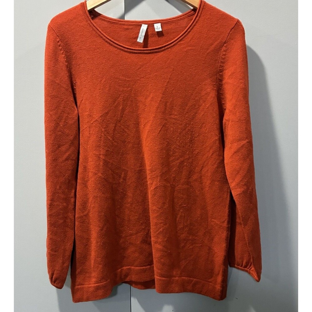 Beatrix Ost Burnt Orange Wool Cashmere Knit Sweater Size L Cozy Minimalist